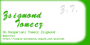 zsigmond tomecz business card